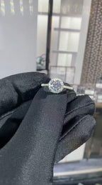 Vintage S925 Sterling Silver 0.5CT Moissanite D VVS Excellent Ring