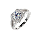 Vintage S925 Sterling Silver Round Brilliant 1CT Moissanite D VVS Ring