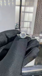 Vintage S925 Sterling Silver 1CT Moissanite D VVS Excellent Ring
