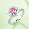 【#02 Blooming Grace】1 carat Moissanite rings with 925 Sterling Silver high quality birthday party engagement gift Jewelry Synthetic Moissanite
