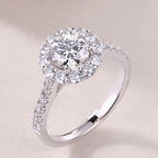 【#01 Radiant Halo】1 Carat Moissanite Rings High Quality with Daily  Gift Auspicious Rings Wedding Synthetic Moissanite