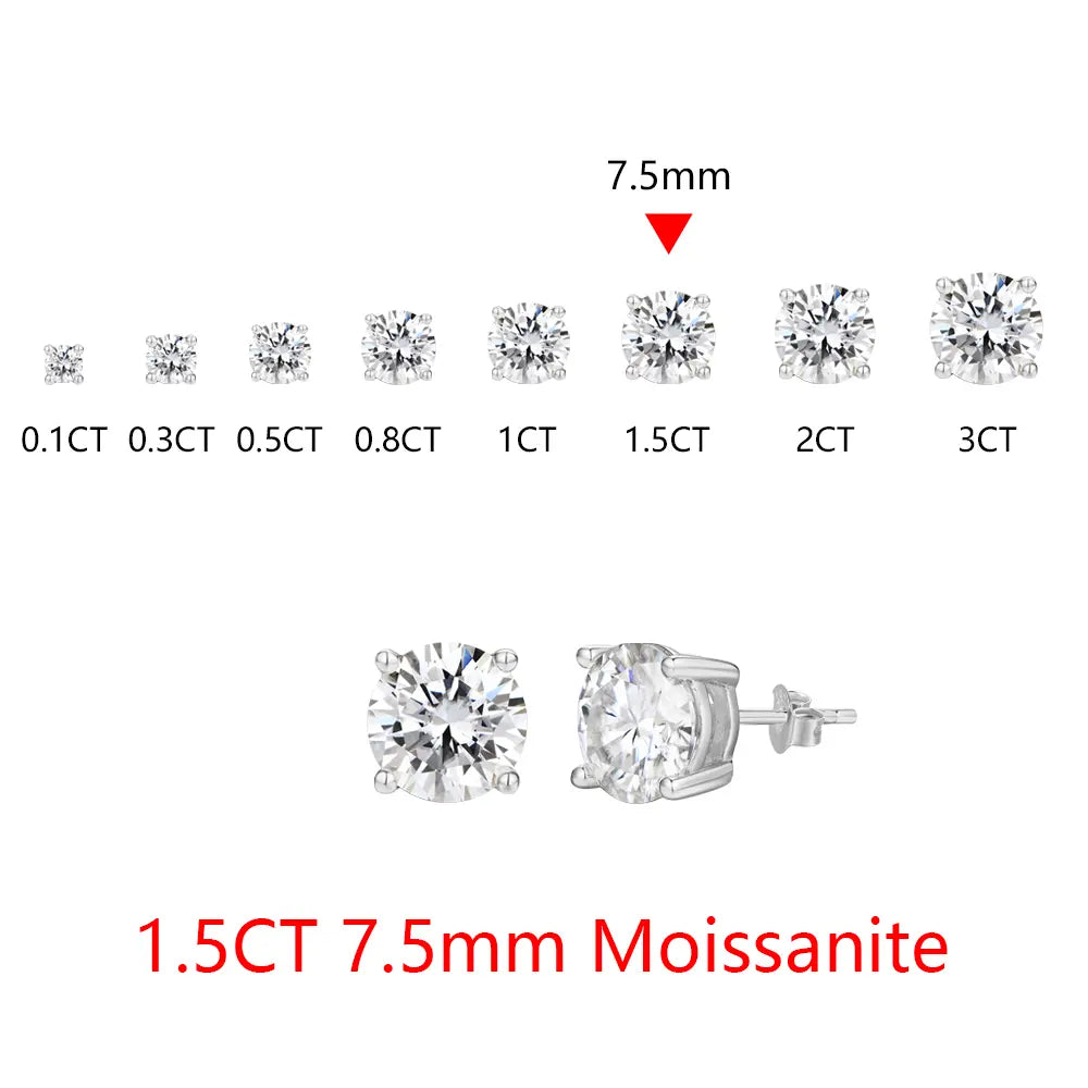 D VVS1 Color Synthetic Moissanite Stud Earrings for Women 18K Yellow Gold Plated 925 Silver Sparkling Wedding Gift for Frineds,Lover,Parents
