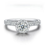 【#09 Sweetie 】Moissanite rings with 925 Sterling Silver 0.5Carat  Anniversary Auspicious Wedding Engagement Jewelry Synthetic Moissanite