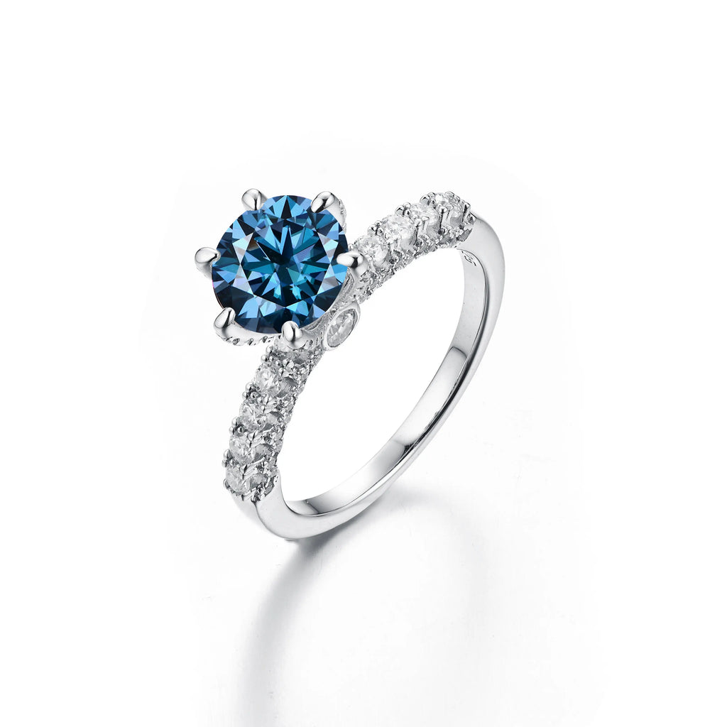 【#05 Amor】Full Synthetic Moissanite main stone and side stone rings with 925 Sterling Silver high quality birthday party engagement gift Jewelry