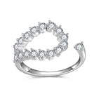 【#103 Island】Moissanite Stackable band ring enhancer Ring Band with 925 Sterling Silver Synthetic Moissanite