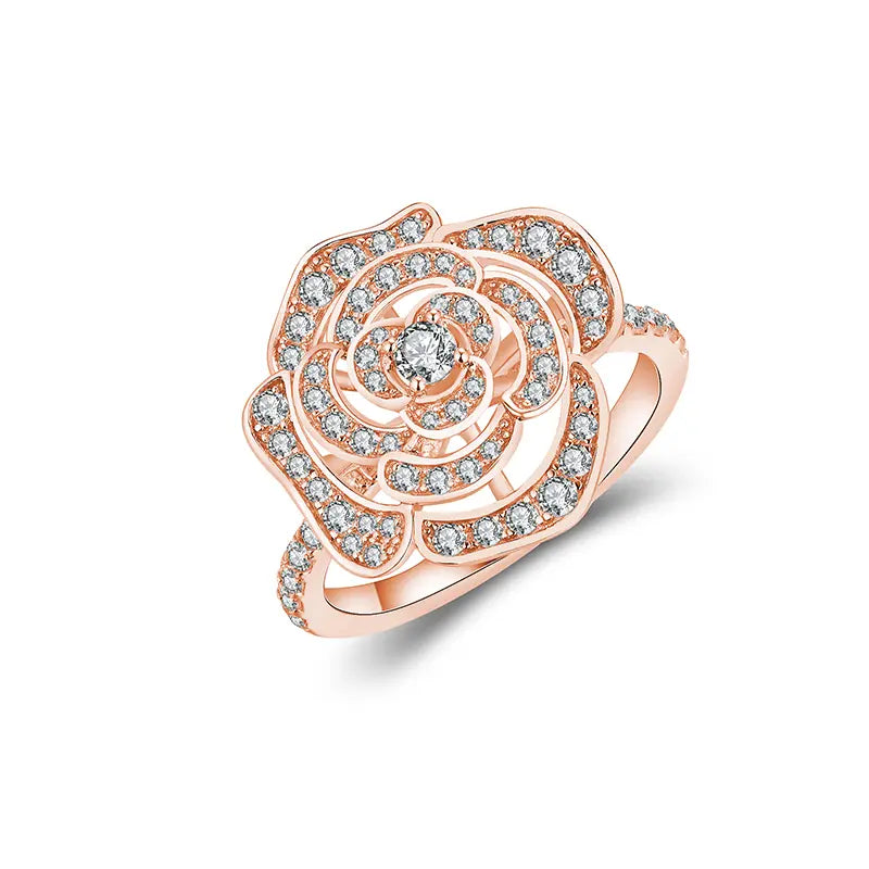 【#07 Rosebud 】high quality Moissanite rings with birthday party Jewelry Synthetic Moissanite