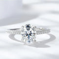 【#14 For you】Oval  Full Moissanite main stone and side stone rings  with 925 Sterling Silver Synthetic Moissanite Engagement Wedding Ring