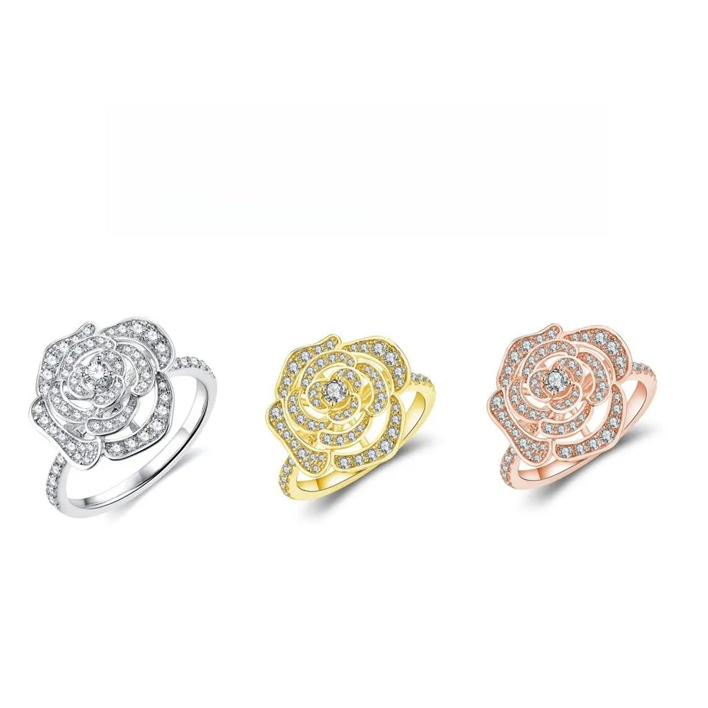 【#07 Rosebud 】high quality Moissanite rings with birthday party Jewelry Synthetic Moissanite