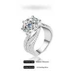 1-3-5Carat Luxury Synthetic Moissanite Engagement Ring in 925 Sterling Silver for Women D Color VVS1 Clarity Synthetic Moissanite Size 5-10