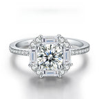 【#06 Ice Sugar】Moissanite ring  925 sterling silver  Engagement Anniversary  Jewelry Synthetic Moissanite