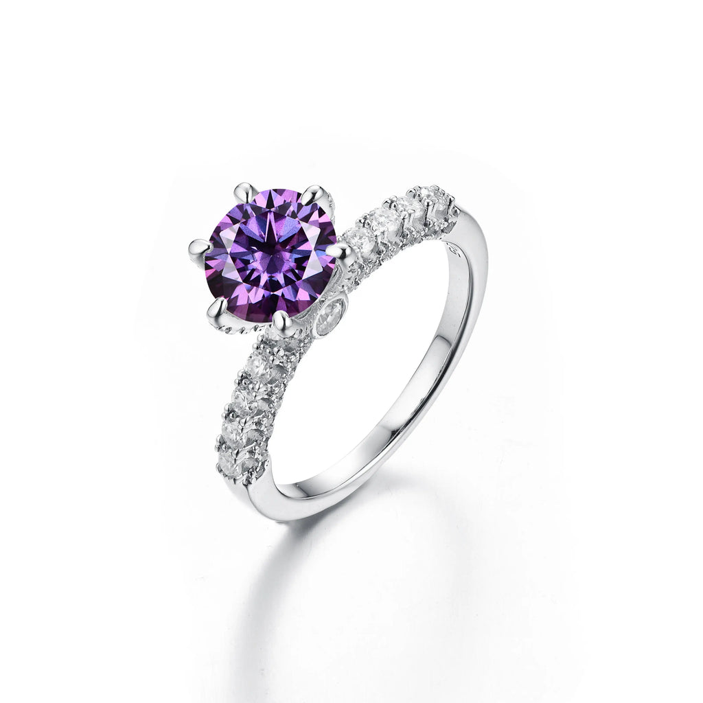 【#05 Amor】Full Synthetic Moissanite main stone and side stone rings with 925 Sterling Silver high quality birthday party engagement gift Jewelry