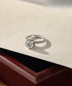 【#242 Valentine】 2Carat Synthetic Moissanite Ring in 925 Sterling Silver