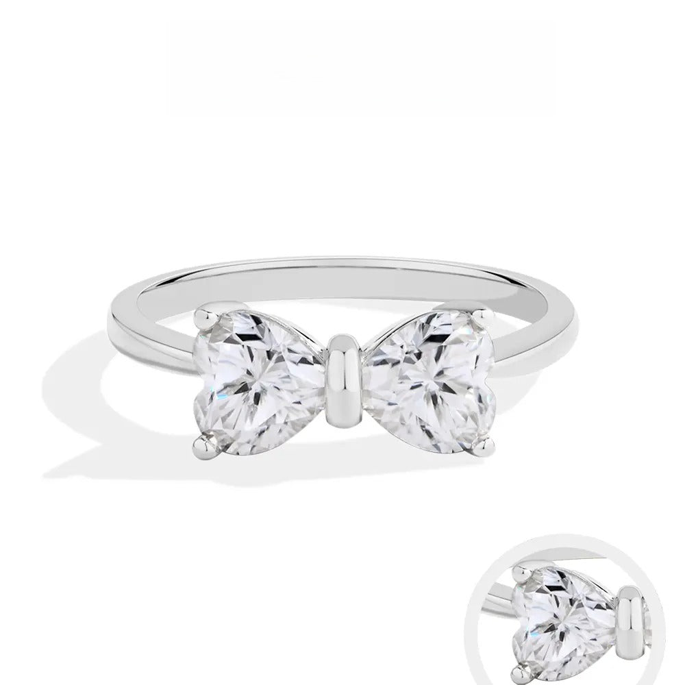 ATTA GEMS Classic D VVS1 Color Heart Cut 1.6CT Synthetic Moissanite Ring for Women Adult 925 Sterling Silver Rings Engagement Wedding Jewelry Gift