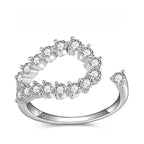 【#103 Island】Moissanite Stackable band ring enhancer Ring Band with 925 Sterling Silver Synthetic Moissanite