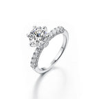 【#05 Amor】Full Synthetic Moissanite main stone and side stone rings with 925 Sterling Silver high quality birthday party engagement gift Jewelry