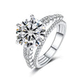 Vintage S925 Sterling Silver Round Brilliant 5CT Moissanite D VVS  Ring