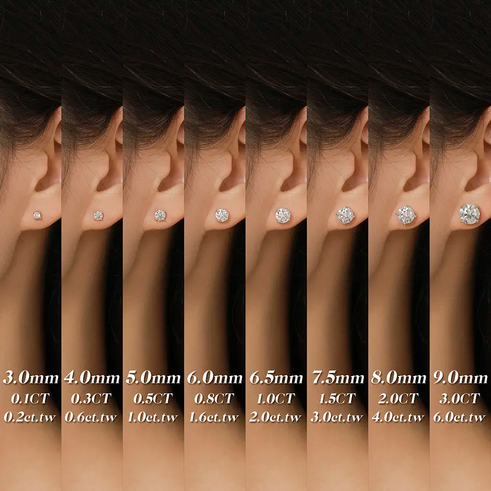 D VVS1 Color Synthetic Moissanite Stud Earrings for Women 18K Yellow Gold Plated 925 Silver Sparkling Wedding Gift for Frineds,Lover,Parents