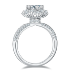 【#02 Blooming Grace】1 carat Moissanite rings with 925 Sterling Silver high quality birthday party engagement gift Jewelry Synthetic Moissanite