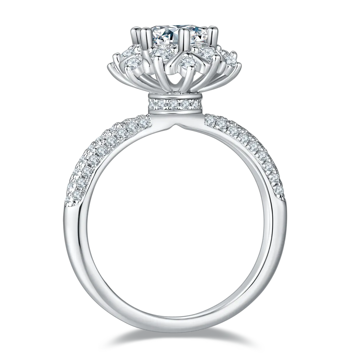 【#02 Blooming Grace】1 carat Moissanite rings with 925 Sterling Silver high quality birthday party engagement gift Jewelry Synthetic Moissanite