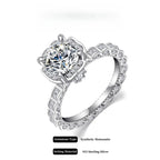 【#242 Valentine】 2Carat Synthetic Moissanite Ring in 925 Sterling Silver