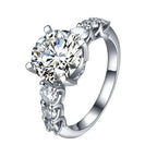 【#13 Redamancy】 Full Moissanite main stone and side stone rings with 925 Sterling Silver High Quality Luxury Engagement Anniversary Gifts Jewelry Synthetic Moissanite