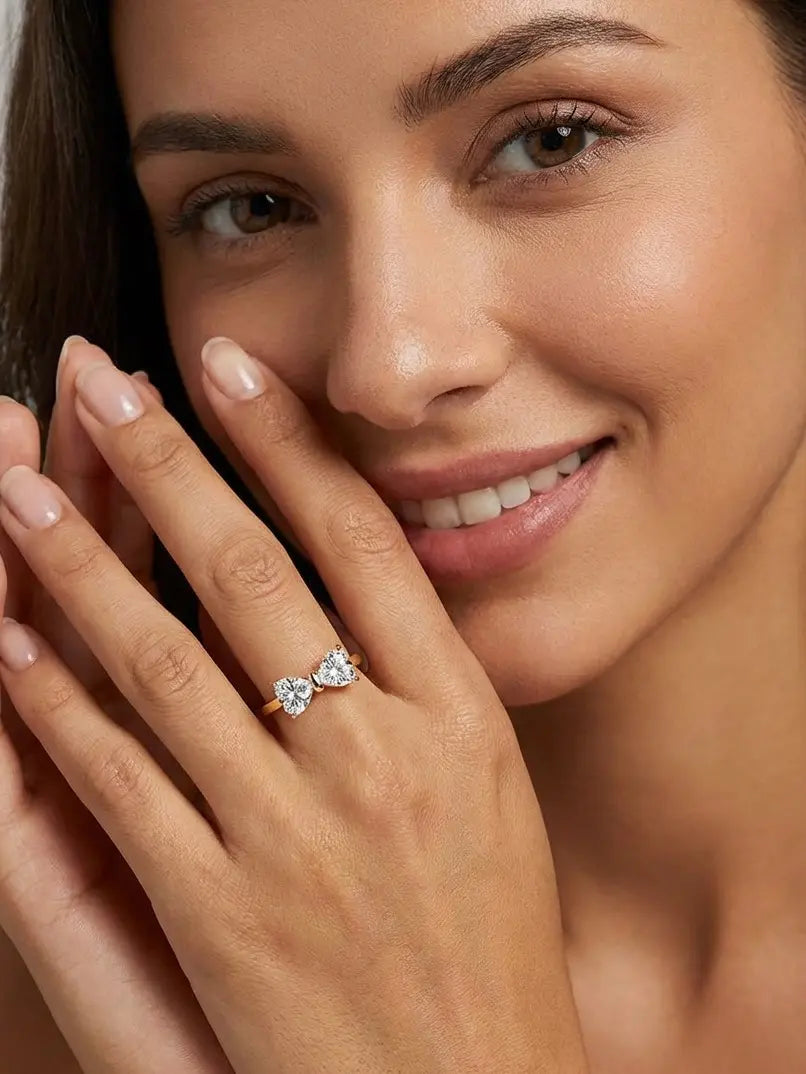 ATTA GEMS Classic D VVS1 Color Heart Cut 1.6CT Synthetic Moissanite Ring for Women Adult 925 Sterling Silver Rings Engagement Wedding Jewelry Gift