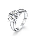 Classic Ronud Cut 3.0ct-2.0ct Synthetic Moissanite Ring for Women 925 Sterling Slver Engagement Wedding Fine Jewelry Gift