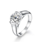 Classic Ronud Cut 3.0ct-2.0ct Synthetic Moissanite Ring for Women 925 Sterling Slver Engagement Wedding Fine Jewelry Gift