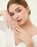 3 CT S925  Sterling Silver Ring Oval Cut Cubic Zirconia Engagement Solitaire Halo Promise Ring for Women