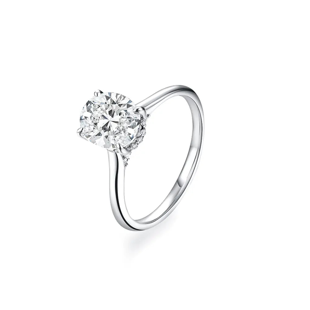 Oval Cut 1.0ct&2.0ct&3.0ct&4.5ct D VVS1 Color Lab-Created Moissanite Ring Jewelry for Women 14K Gold Plated Engagement Wedding Lady's Gift Luxury