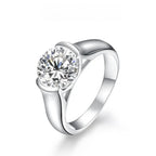 Classic Ronud Cut 3.0ct-2.0ct Synthetic Moissanite Ring for Women 925 Sterling Slver Engagement Wedding Fine Jewelry Gift