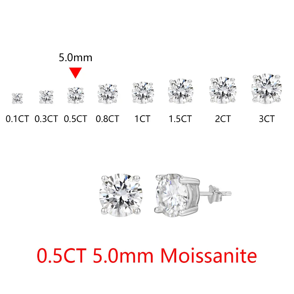 D VVS1 Color Synthetic Moissanite Stud Earrings for Women 18K Yellow Gold Plated 925 Silver Sparkling Wedding Gift for Frineds,Lover,Parents