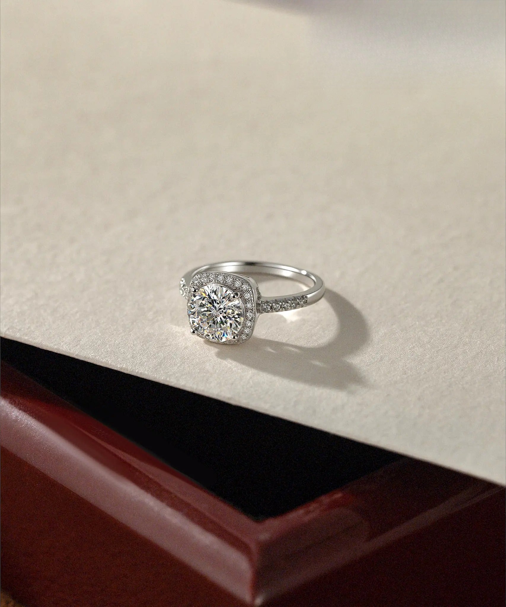 Solitaire Engagement Rings for Women Halo Ring Promise Rings for her 925 Sterling Silver for Women 0.5-2ct D Color VVS1 Clarity Synthetic Moissanite Size 4.75-9