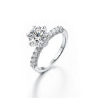 【#05 Amor】Full Synthetic Moissanite main stone and side stone rings with 925 Sterling Silver high quality birthday party engagement gift Jewelry