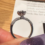 【#09 Sweetie 】Moissanite rings with 925 Sterling Silver 0.5Carat  Anniversary Auspicious Wedding Engagement Jewelry Synthetic Moissanite