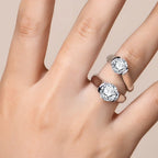 Classic Ronud Cut 3.0ct-2.0ct Synthetic Moissanite Ring for Women 925 Sterling Slver Engagement Wedding Fine Jewelry Gift