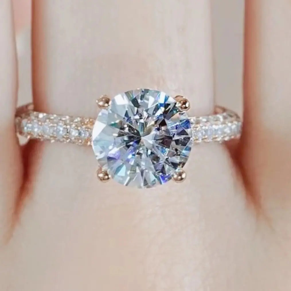 【#08 Britney 】 Moissanite Ring high quality anniversary engagement birthday gift jewelry Synthetic moissanite