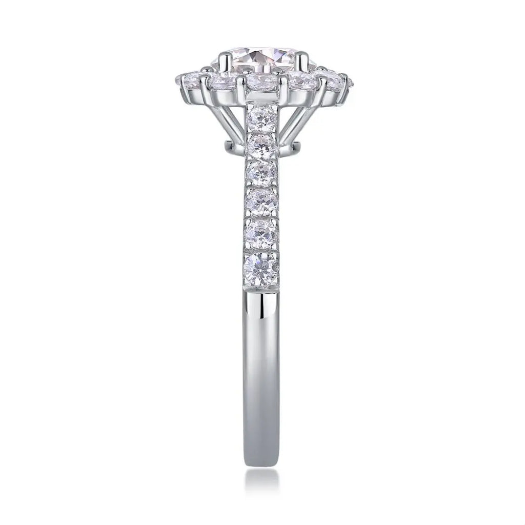 【#01 Radiant Halo】1 Carat Moissanite Rings High Quality with Daily  Gift Auspicious Rings Wedding Synthetic Moissanite