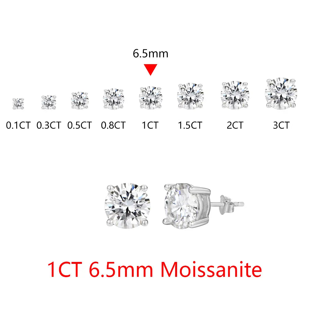 D VVS1 Color Synthetic Moissanite Stud Earrings for Women 18K Yellow Gold Plated 925 Silver Sparkling Wedding Gift for Frineds,Lover,Parents