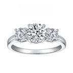 【#12 Past Present Future】Full Moissanite main stone and side stone rings 925 sterling silver  gift with gift senior Anniversary  Jewelry Synthetic Moissanite