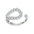 【#103 Island】Moissanite Stackable band ring enhancer Ring Band with 925 Sterling Silver Synthetic Moissanite