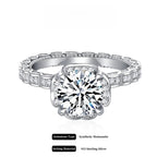 【#242 Valentine】 2Carat Synthetic Moissanite Ring in 925 Sterling Silver