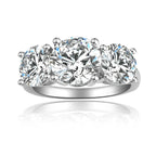 【#12 Past Present Future】Full Moissanite main stone and side stone rings 925 sterling silver  gift with gift senior Anniversary  Jewelry Synthetic Moissanite