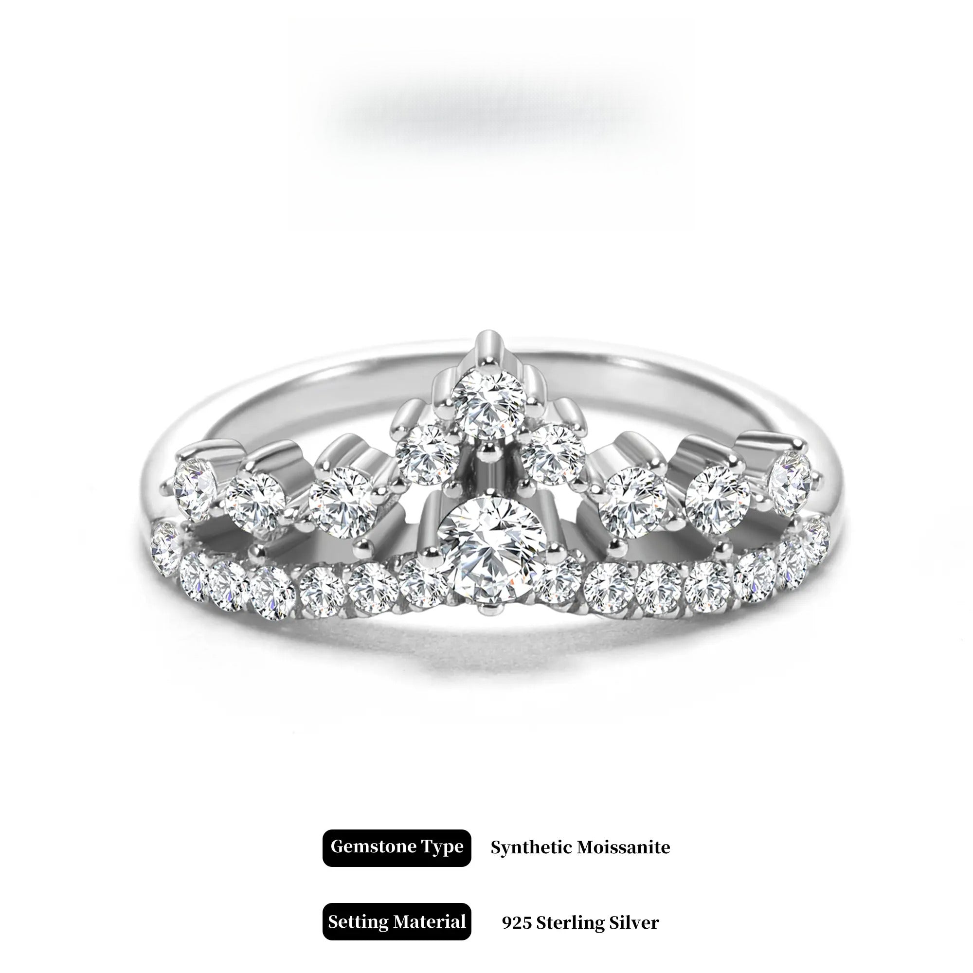 Matching Synthetic Moissanite Wedding Band for Women, D Color VVS1 Clarity Rings 925 Sterling Silver Crown Moissanite Curved Stackable Rings for Women SpringStatements