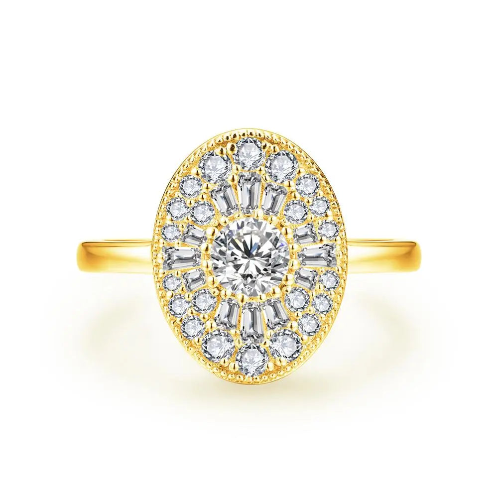 D/VVS1 Round Shape All Synthetic Moissanite Ring for Women Real 925 Sterling Silver Engagement Fine Jewelry BlackFriday Gift