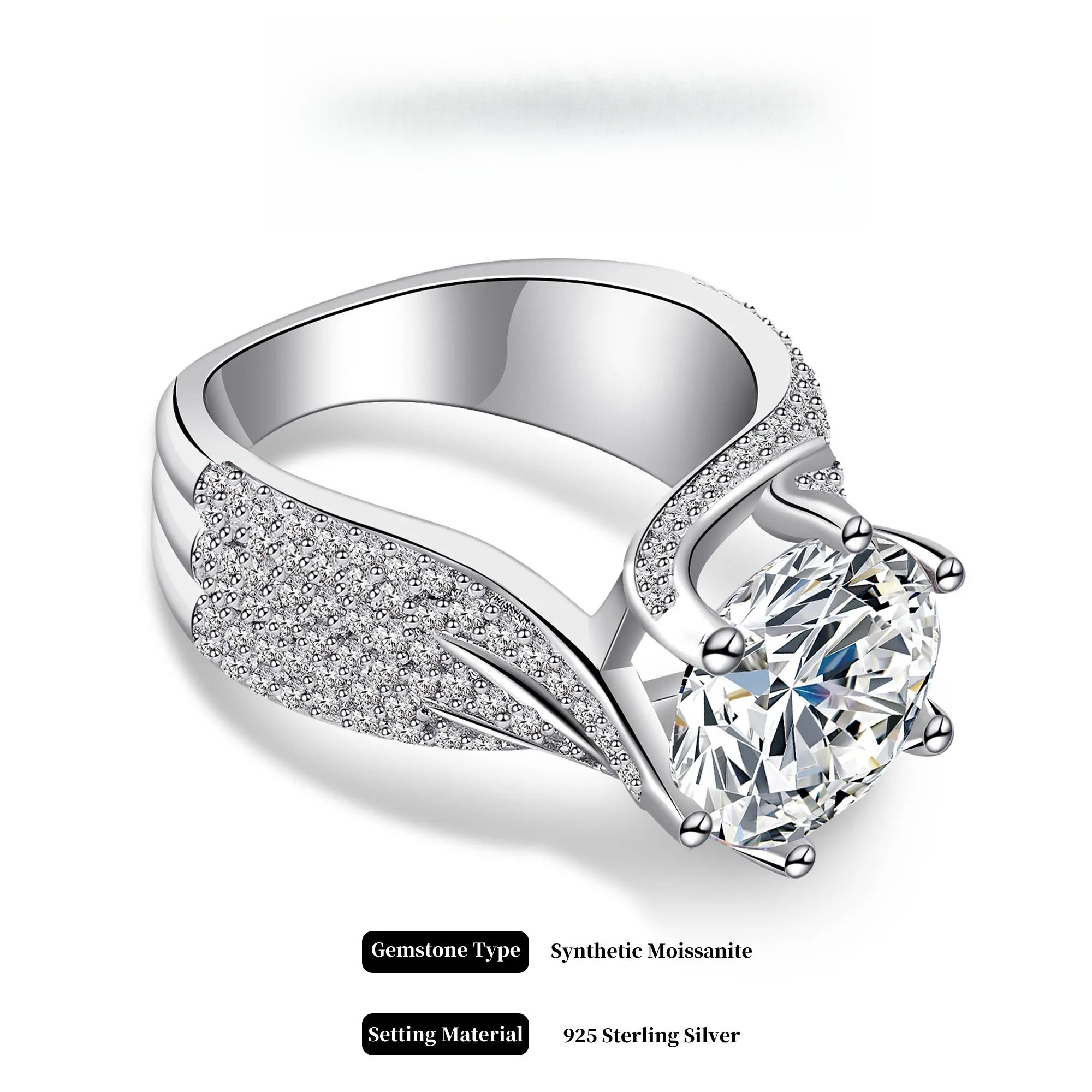 1-3-5Carat Luxury Synthetic Moissanite Engagement Ring in 925 Sterling Silver for Women D Color VVS1 Clarity Synthetic Moissanite Size 5-10