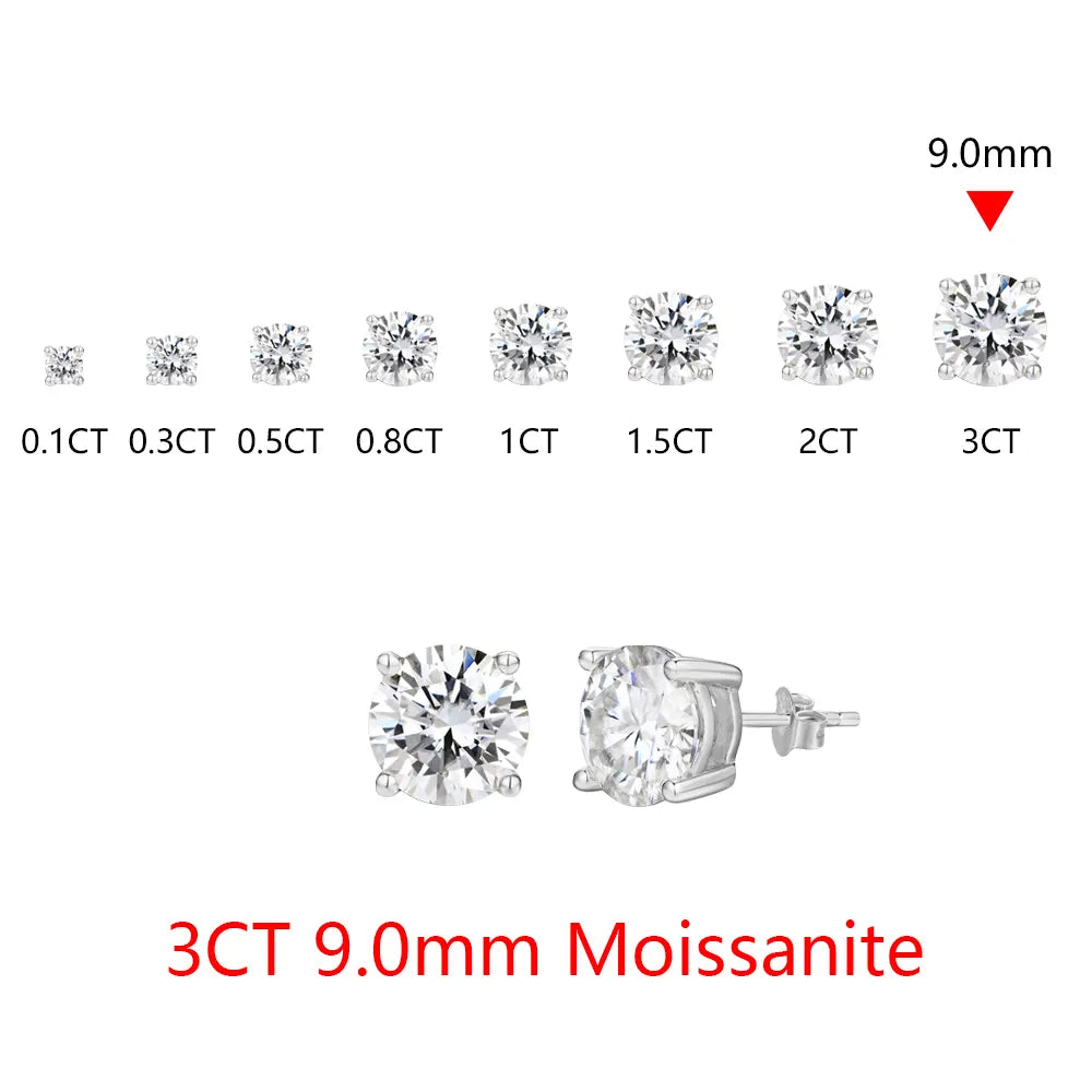 D VVS1 Color Synthetic Moissanite Stud Earrings for Women 18K Yellow Gold Plated 925 Silver Sparkling Wedding Gift for Frineds,Lover,Parents