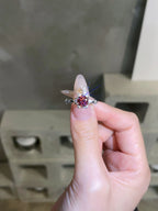 Antique Flower Synthetic Moissanite Engagement Ring in 925 Sterling Silver 1Carat