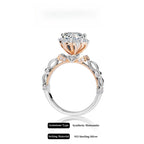 Antique Flower Synthetic Moissanite Engagement Ring in 925 Sterling Silver 1Carat