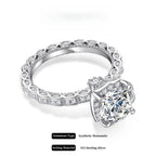 【#242 Valentine】 2Carat Synthetic Moissanite Ring in 925 Sterling Silver